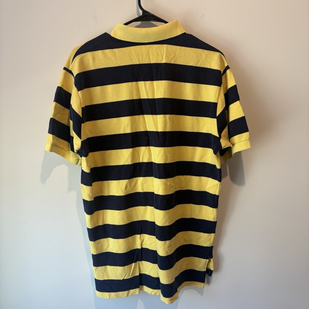 VTG 90s COLOR BLOCK Polo Ralph Lauren Rugby Shirt Mens L Blue Yellow Striped - Picture 5 of 8